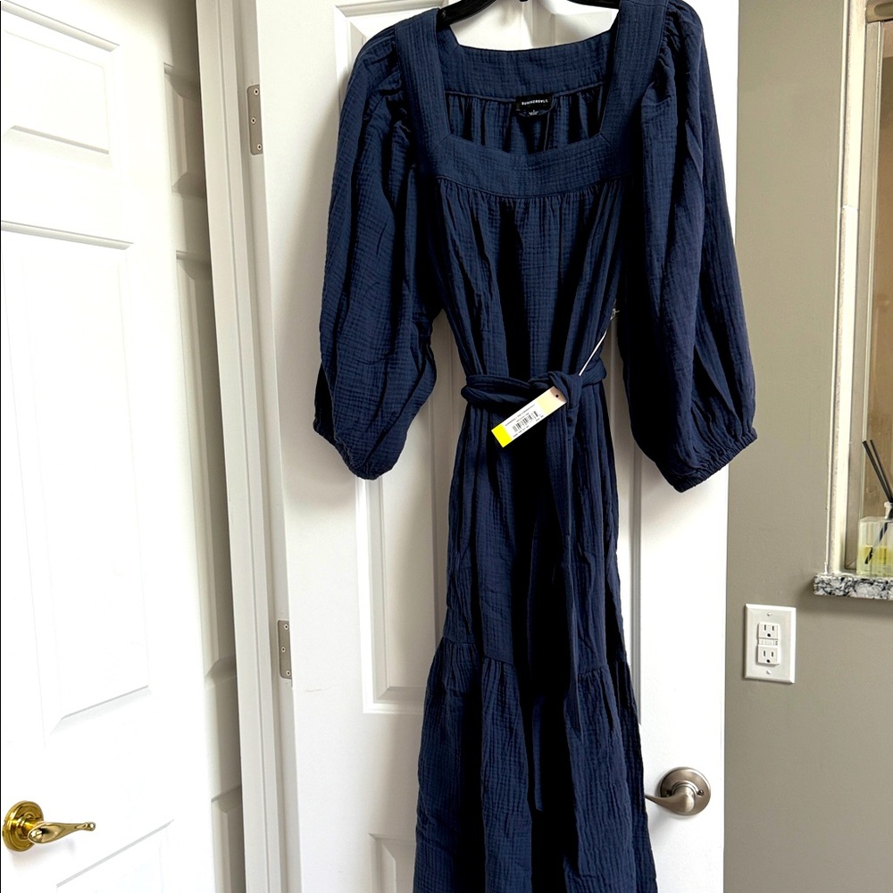 Summersalt Going Places Gauze Midi dress- size small